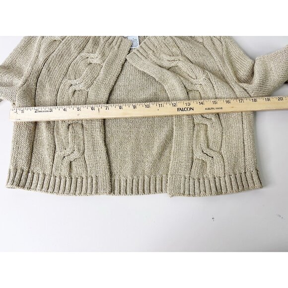 Cache' Medium Shrug Sweater Bolero Shoulder Cover Gold Metallic Threads EUC - Picture 4 of 6